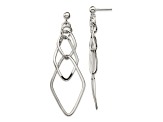 Sterling Silver Polished Geometric Post Dangle Earrings