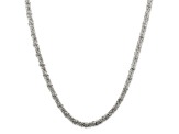 Sterling Silver 4mm Fancy Byzantine Chain Necklace