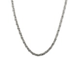 Sterling Silver 4mm Fancy Byzantine Chain Necklace