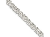 Sterling Silver 4mm Fancy Byzantine Chain Necklace