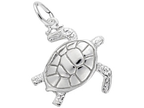 Silver Sea Turtle Charm
