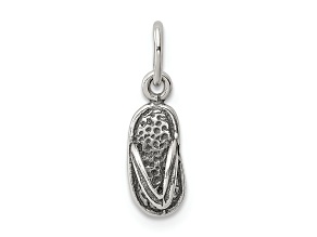 Sterling Silver Antiqued and Textured Flip Flop Children's Charm