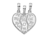 Sterling Silver Textured Big Sis/Mom/Lil Sis Break Apart Pendant