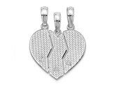 Sterling Silver Textured Big Sis/Mom/Lil Sis Break Apart Pendant