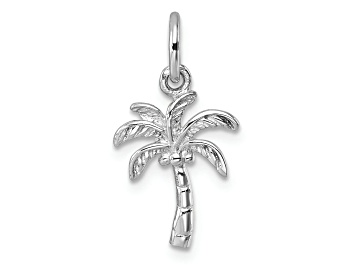 Picture of Rhodium Over Sterling Silver Polished Palm Tree Pendant
