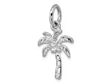 Rhodium Over Sterling Silver Polished Palm Tree Pendant