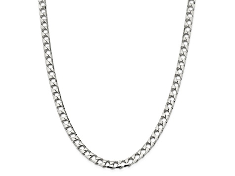 Sterling Silver 6.75mm Flat Open Curb Chain