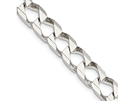 Sterling Silver 6.75mm Flat Open Curb Chain