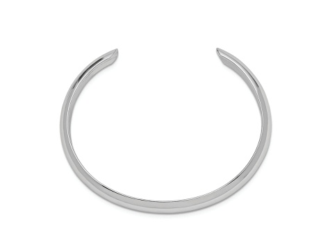 Rhodium Over Sterling Silver Polished and Domed 6mm Children's Cuff Bangle