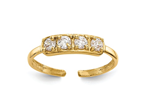 14K Yellow Gold CZ Toe Ring 0.015ctw minimum