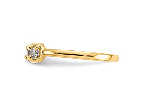 14K Yellow Gold CZ Toe Ring 0.015ctw minimum