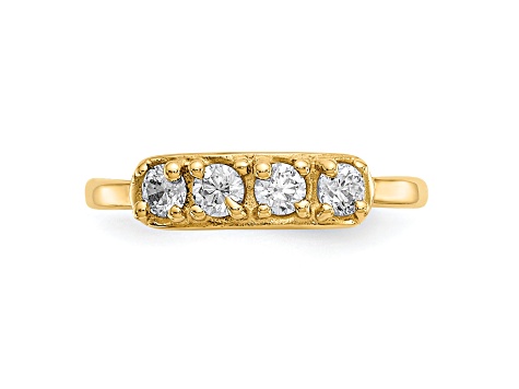 14K Yellow Gold CZ Toe Ring 0.015ctw minimum