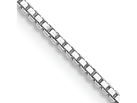 Rhodium Over Sterling Silver 1.1mm Box Chain