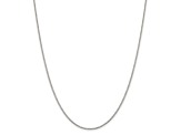 Rhodium Over Sterling Silver 1.1mm Box Chain