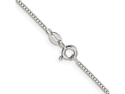 Rhodium Over Sterling Silver 1.1mm Box Chain