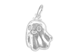 Rhodium Over Sterling Silver Cute Ghost Measures Approx 19.47mm x 14.26mm