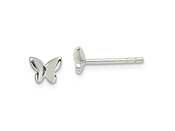 Picture of Sterling Silver Polished Butterfly Children's Post Earrings