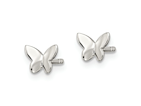 Sterling Silver Polished Butterfly Children's Post Earrings