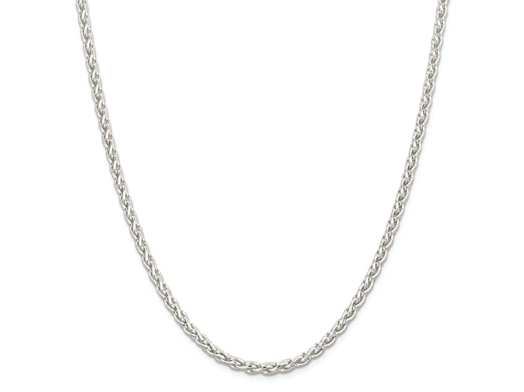 Sterling Silver 3.7mm Round Spiga Chain Necklace