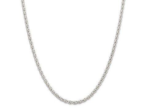 Sterling Silver 3.7mm Round Spiga Chain Necklace