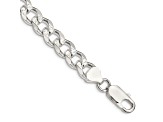 Sterling Silver 8mm Pavé Curb Chain Bracelet