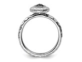 Sterling Silver Stackable Expressions Ruthenium-plated Oval Ring