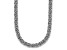 Rhodium Over Sterling Silver 7.5mm Hollow Byzantine 16 inch Necklace