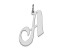 Rhodium Over Sterling Silver Fancy Script Letter A Initial Charm