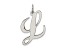 Rhodium Over Sterling Silver Fancy Script Letter L Initial Charm