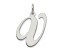 Rhodium Over Sterling Silver Fancy Script Letter V Initial Charm