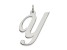 Rhodium Over Sterling Silver Fancy Script Letter Y Initial Charm