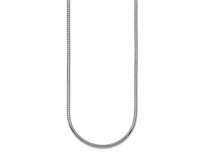 Rhodium Over Sterling Silver 1.6mm Snake 24 Inch Chain
