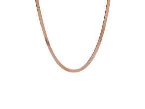 18K Rose Gold Plated Sterling Silver 4.50 mm Flexible Herringbone 18" Necklace