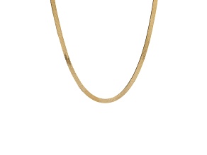 18K Yellow Gold Plated Sterling Silver 4.50 mm Flexible Herringbone 18" Necklace
