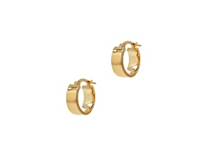 18K Yellow Gold Over Sterling Silver Wide 1/2" Round Hoop Earrings