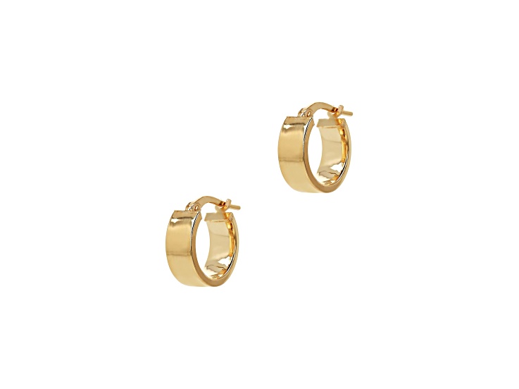18K Yellow Gold Over Sterling Silver Wide 1/2" Round Hoop Earrings