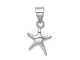 Rhodium Over Sterling Silver Starfish Pendant