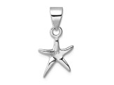Rhodium Over Sterling Silver Starfish Pendant