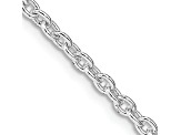 Rhodium Over Sterling Silver 2.75mm Cable Chain