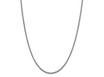 Rhodium Over Sterling Silver 2.75mm Cable Chain