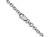 Rhodium Over Sterling Silver 2.75mm Cable Chain