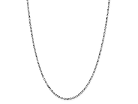 Rhodium Over Sterling Silver 2.75mm Cable Chain