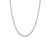 Rhodium Over Sterling Silver 2.75mm Cable Chain