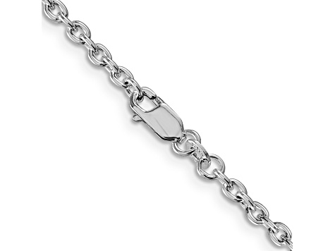 Rhodium Over Sterling Silver 2.75mm Cable Chain