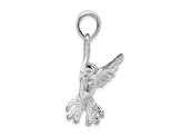 Rhodium Over Sterling Silver Polished Hummingbird Pendant