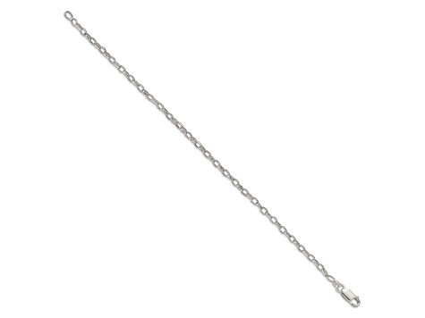 Sterling Silver 3mm Fancy Patterned Rolo Chain Bracelet