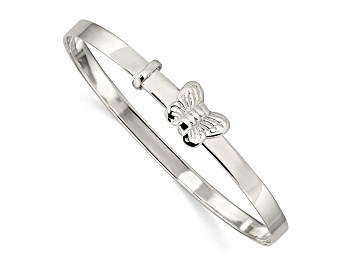 Picture of Sterling Silver Butterfly 4mm Adjustable Children's Bangle