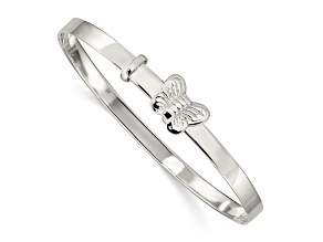 Sterling Silver Butterfly 4mm Adjustable Children's Bangle
