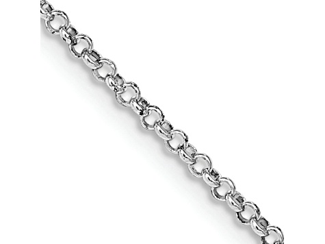Rhodium Over Sterling Silver 1.5mm Rolo Chain