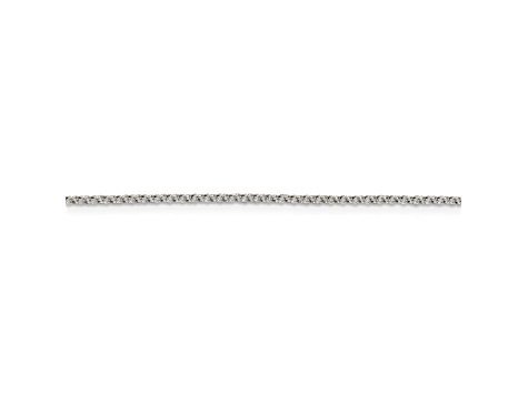 Rhodium Over Sterling Silver 1.5mm Rolo Chain